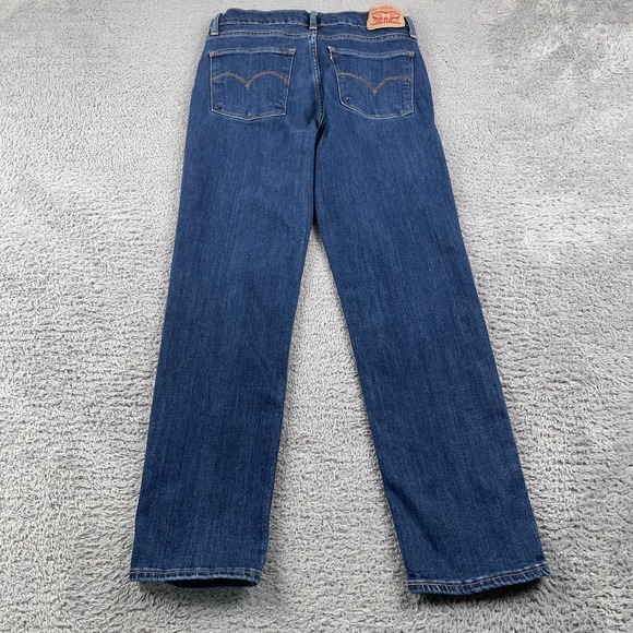 Levis 724 Jeans Womens 28 Blue High Rise Straight Crop Stretch Denim Pants - Picture 6 of 11